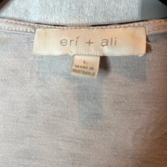 Anthropologie Eri + Ali animal print faux wrap top with bell long sleeves - Picture 2 of 5